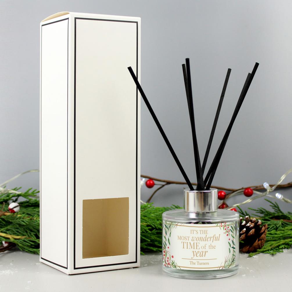 Personalised Wonderful Time of The Year Christmas Reed Diffuser Extra Image 1